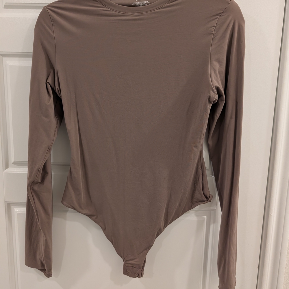 SKIMS Long Sleeve Brown Bodysuit
